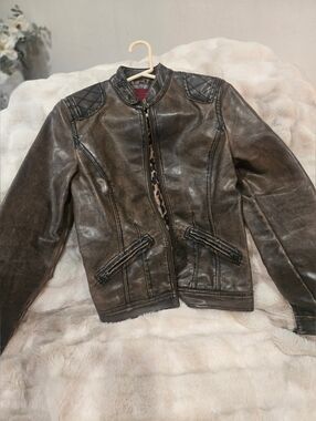 Leather Jacket in Distressed Brown